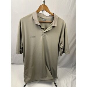 Mens Columbia Titanium Polo XL Beige/Tan Performance Golf Shirt